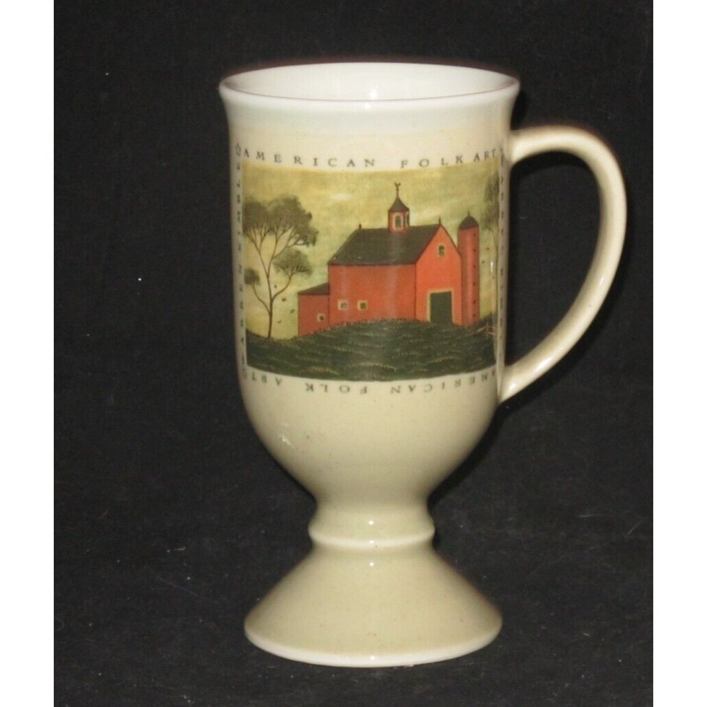 Otagiri Warren‎ Kimble Folk Art Barns Tall Irish Coffee Mug